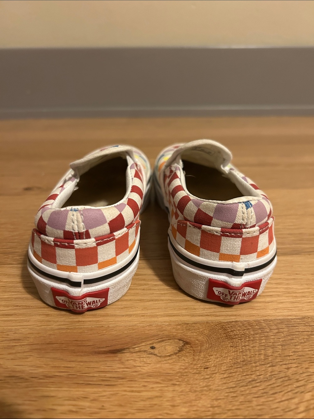 Vans Kids Slip-On Checkerboard Sneakers - Rainbow Multicolor - Picture 6 of 9